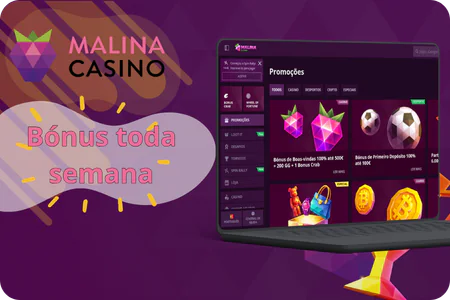 Malina Casino bónus semanal promoções