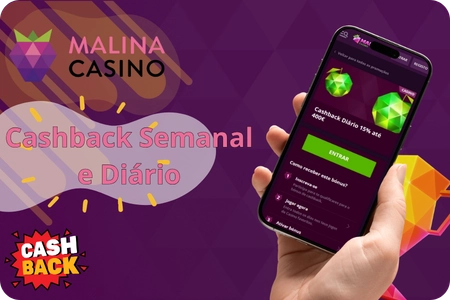 Cashback e recompensas adicionais no Malina Casino