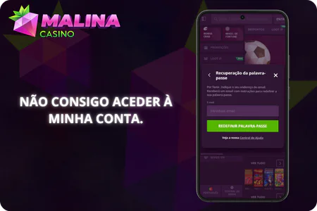Não consigo aceder à minha conta. Malina